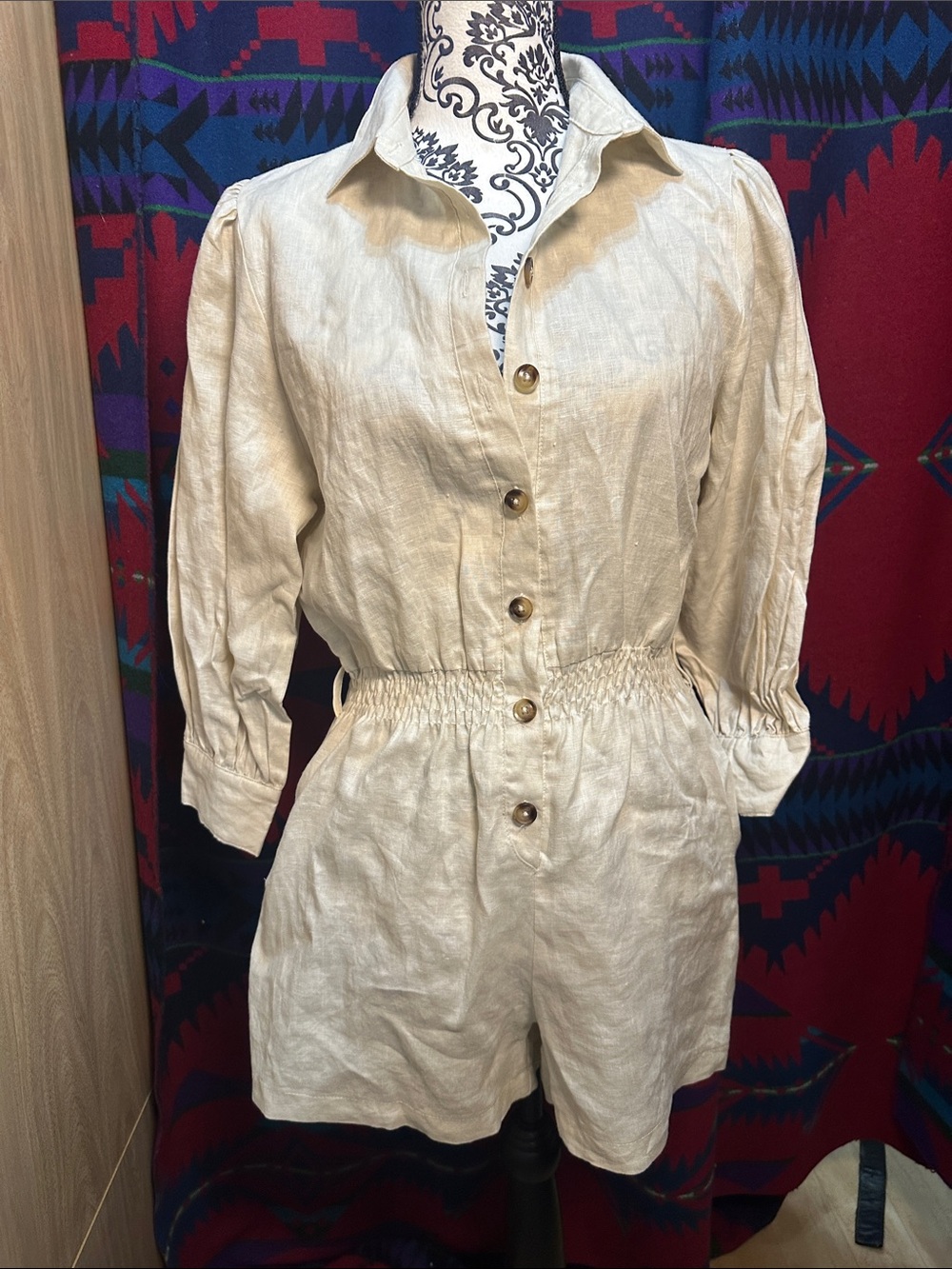NWT Urban Outfitters “Little Lies” Linen Shorts Romper Sz XS